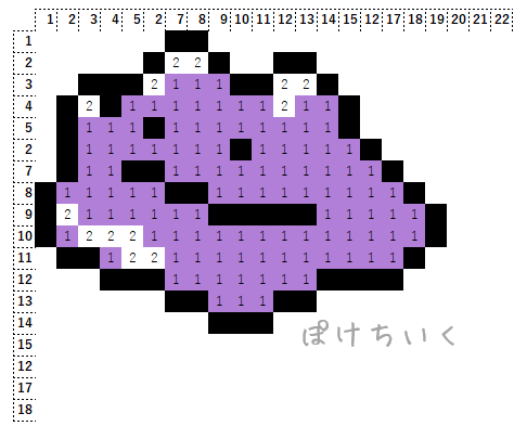 ポケモン】メタモンのアイロンビーズ／アクアビーズ図案（小さめ・簡単・かわいい）