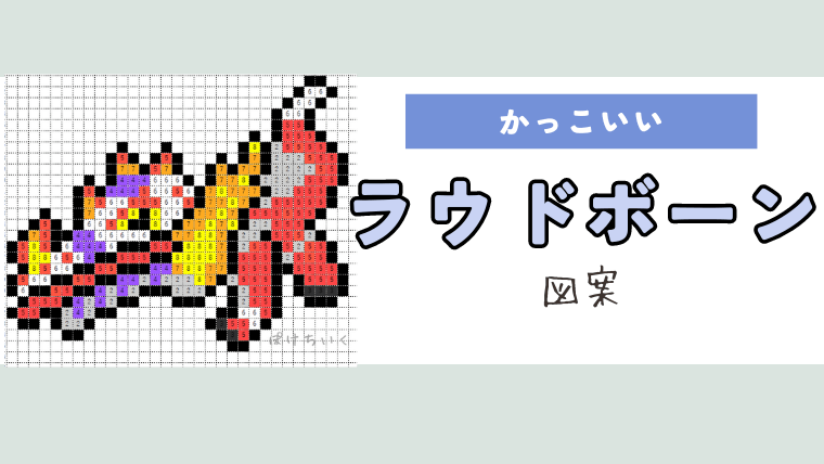 ポケモン「ラウドボーン」のアイロンビーズ図案（かっこいい、SV、御三家）