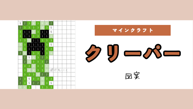 【マインクラフト】クリーパーのアイロンビーズ／アクアビーズ簡単図案