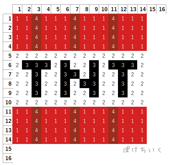 【マインクラフト】TNTのアイロンビーズ/アクアビーズ簡単図案