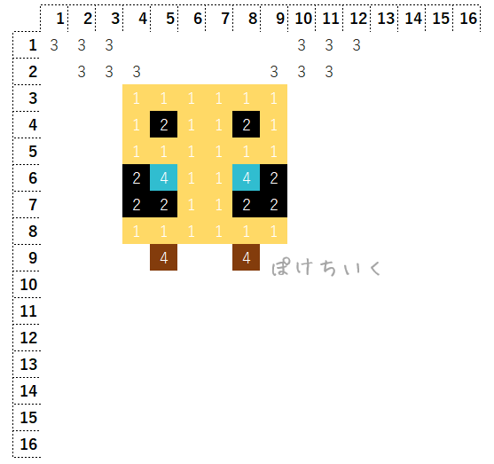 【マイクラ】ハチのアイロンビーズ/アクアビーズ簡単図案