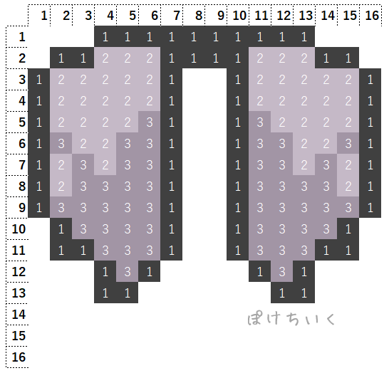 【マイクラ】エリトラのアイロンビーズ/アクアビーズ簡単図案