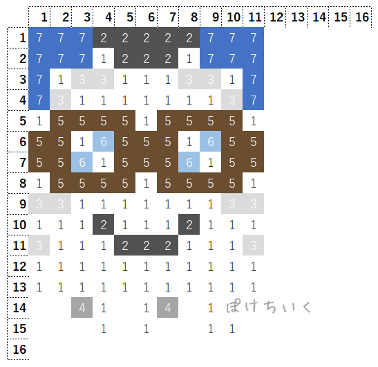 【マイクラ】ハッピーガストのアイロンビーズ/アクアビーズ簡単図案