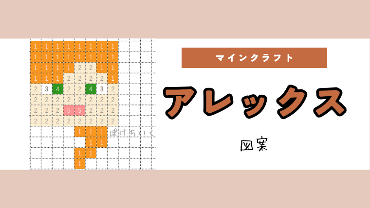 【マイクラ】アレックスのアイロンビーズ／アクアビーズ簡単図案