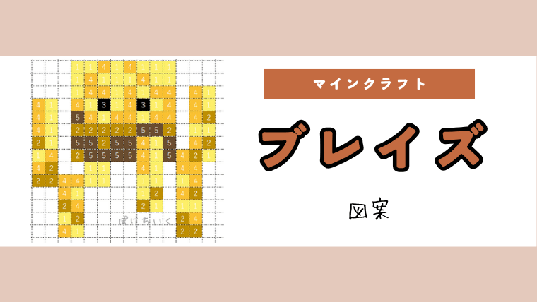 【マイクラ】ブレイズのアイロンビーズ／アクアビーズ簡単図案
