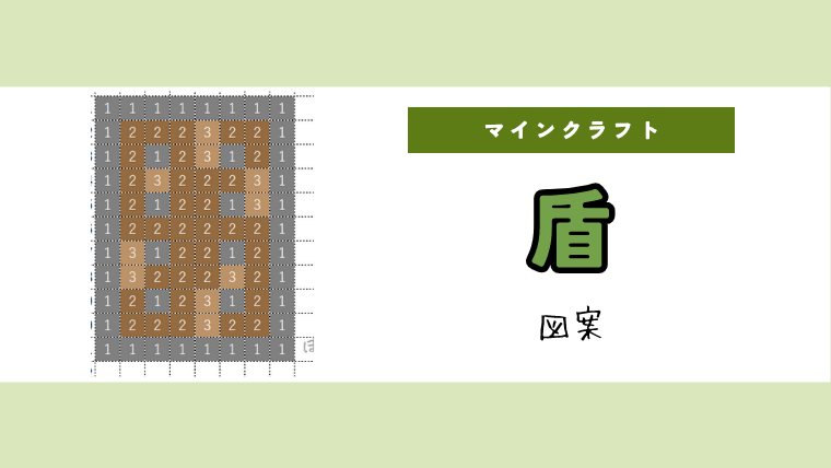 【マイクラ】盾のアイロンビーズ／アクアビーズ簡単図案