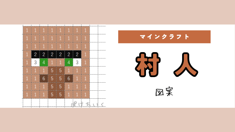 【マイクラ】村人のアイロンビーズ／アクアビーズ簡単図案