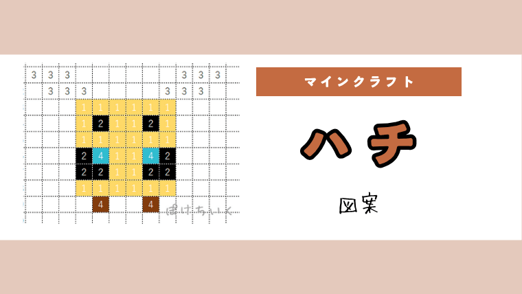 【マイクラ】ハチのアイロンビーズ／アクアビーズ簡単図案