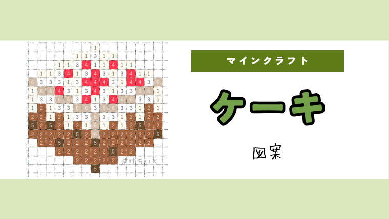 【マイクラ】ケーキのアイロンビーズ／アクアビーズ簡単図案