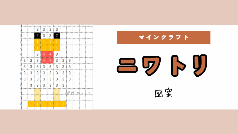 【マイクラ】ニワトリのアイロンビーズ／アクアビーズ簡単図案