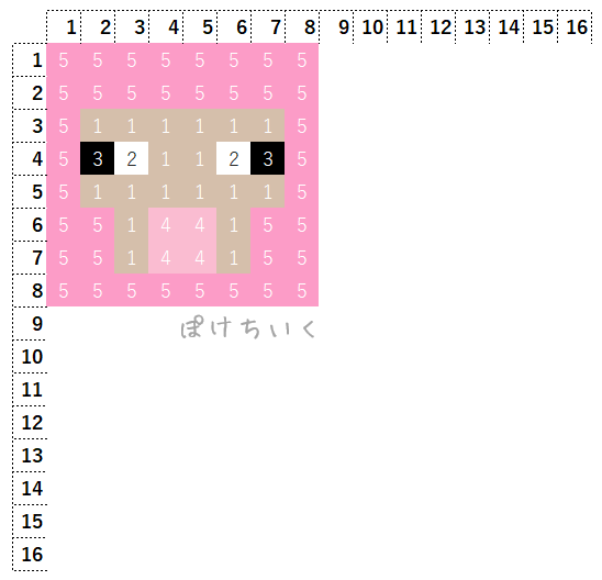 【マイクラ】羊(ひつじ)のアイロンビーズ/アクアビーズ簡単図案